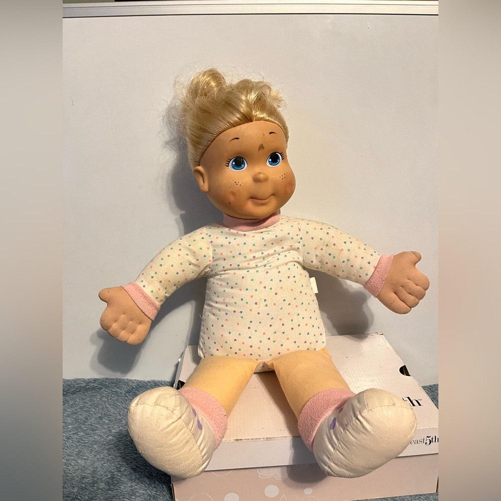 1990 Vintage Playskool Blonde Doll with Pink Accents